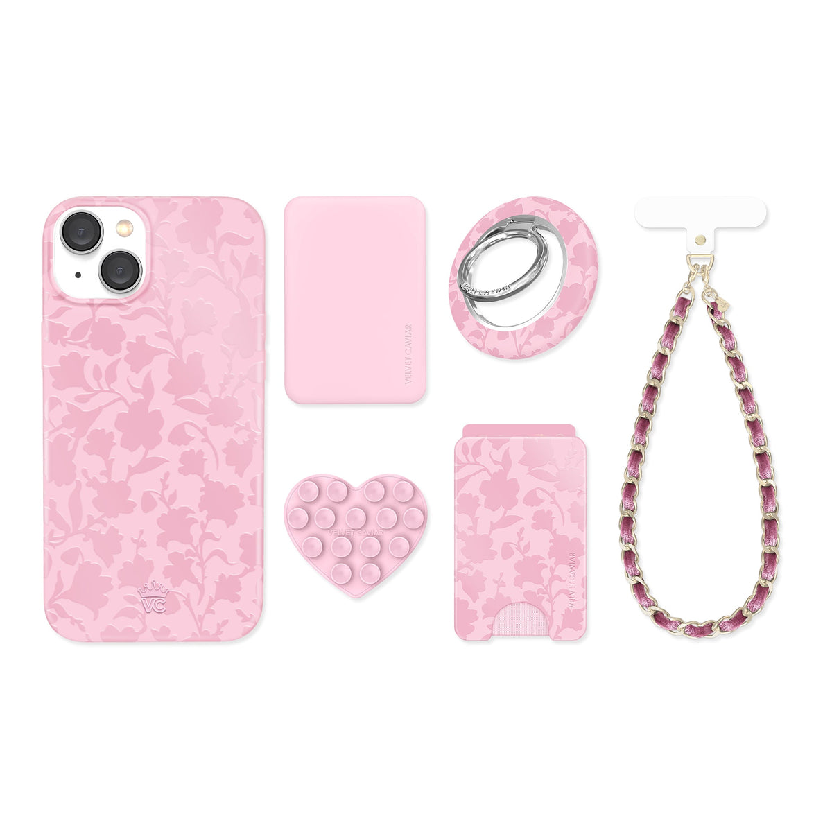 Magical Mauve Floral iPhone Bundle Set