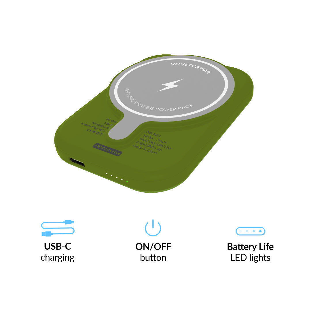Matcha Green Portable MagSafe Charger Power Pack