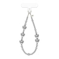 Metallic Silver Heart Phone Charm