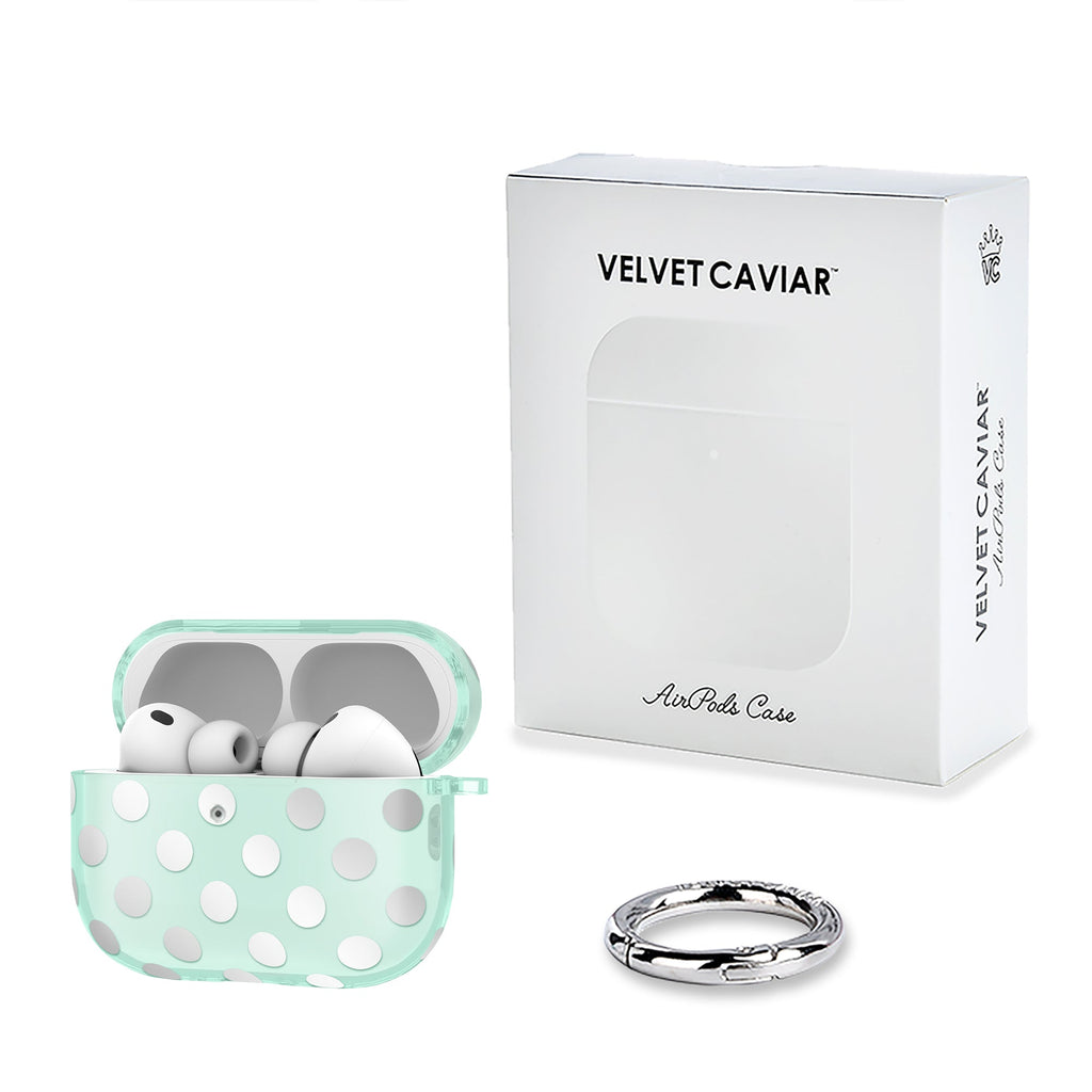 Mint Chrome Polka Dot AirPod Case