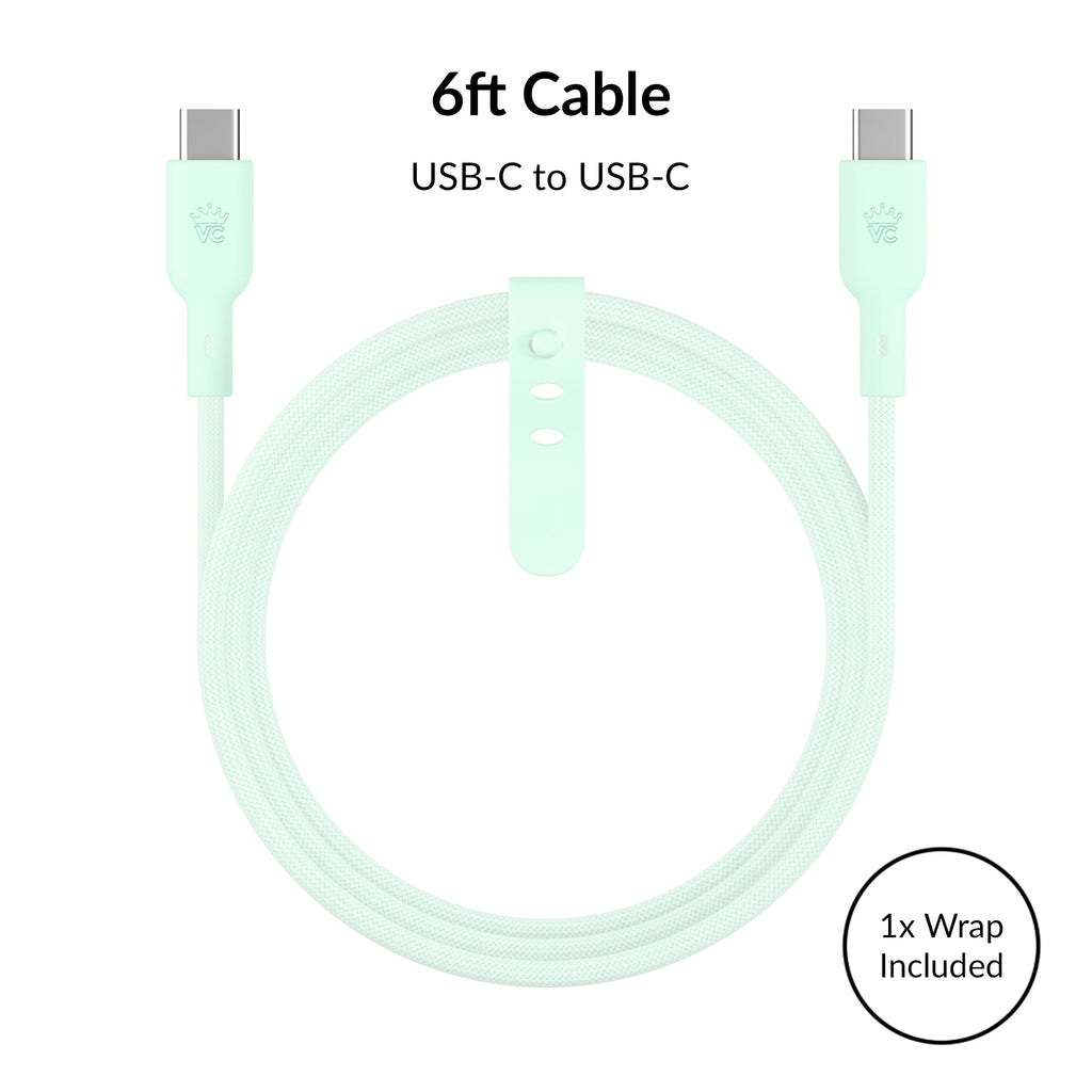 Mint Fast Charging Set, Dual Port Wall Adapter + 6ft USB-C Cable