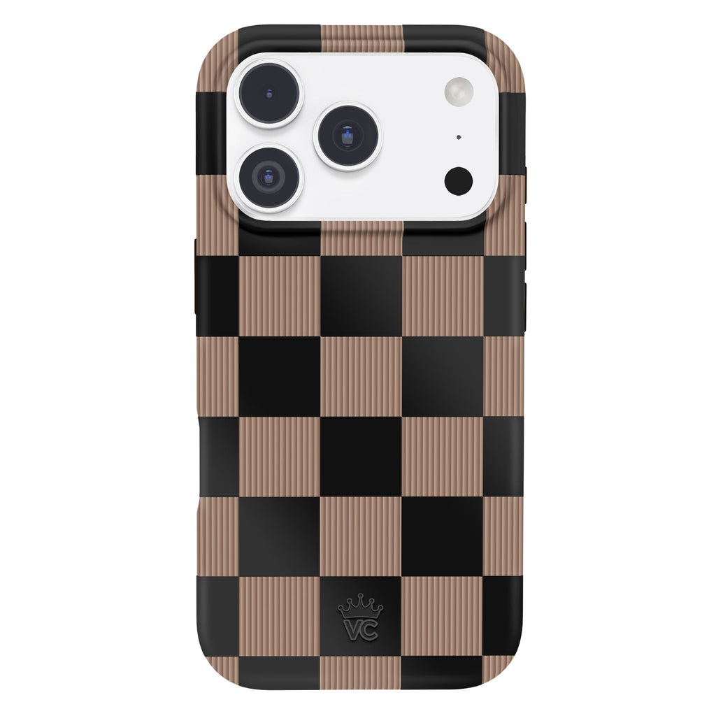 Mocha Vibe Checkered iPhone Case