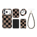 Mocha Vibe Checkered iPhone Bundle Set