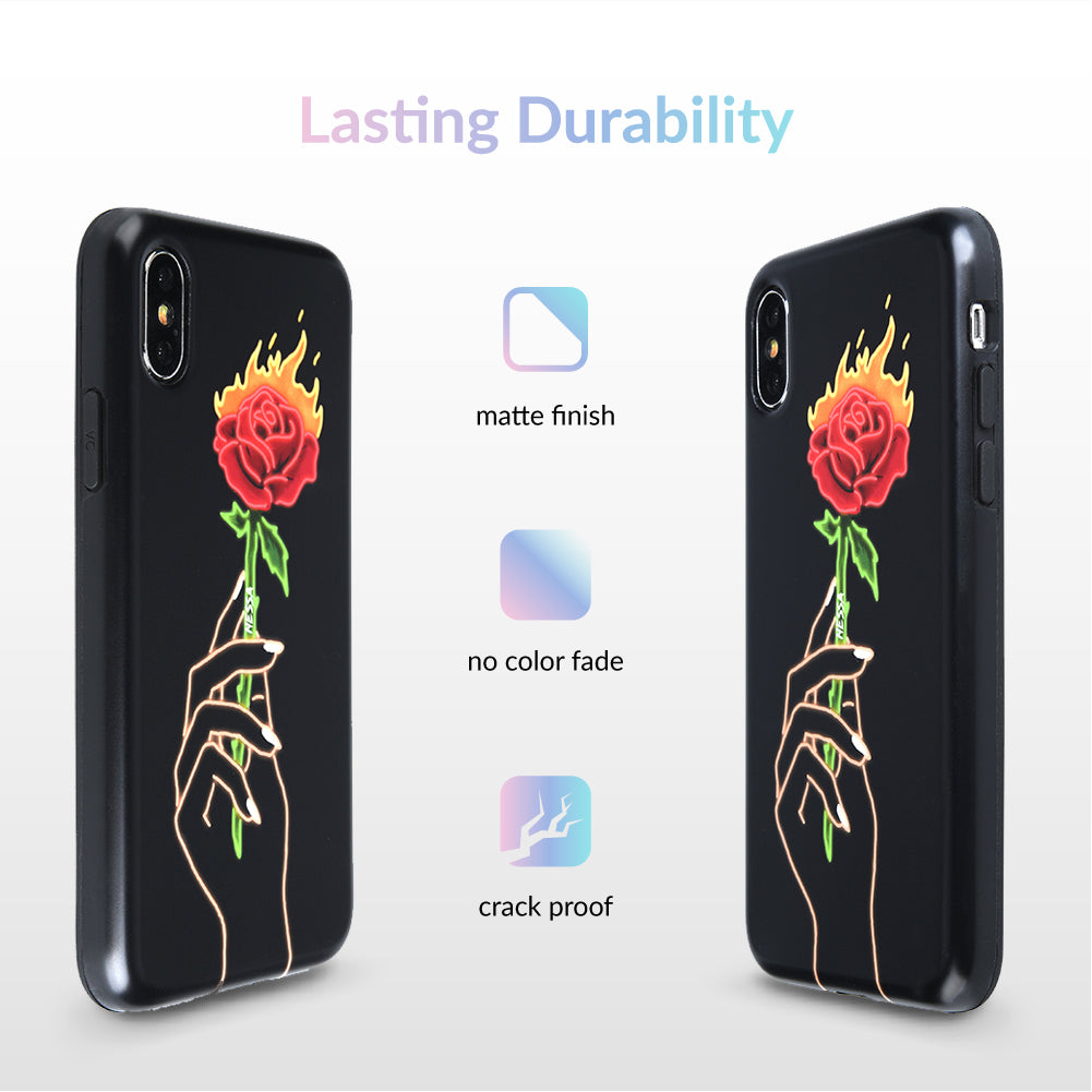 Neon Rose iPhone Case by Nessa