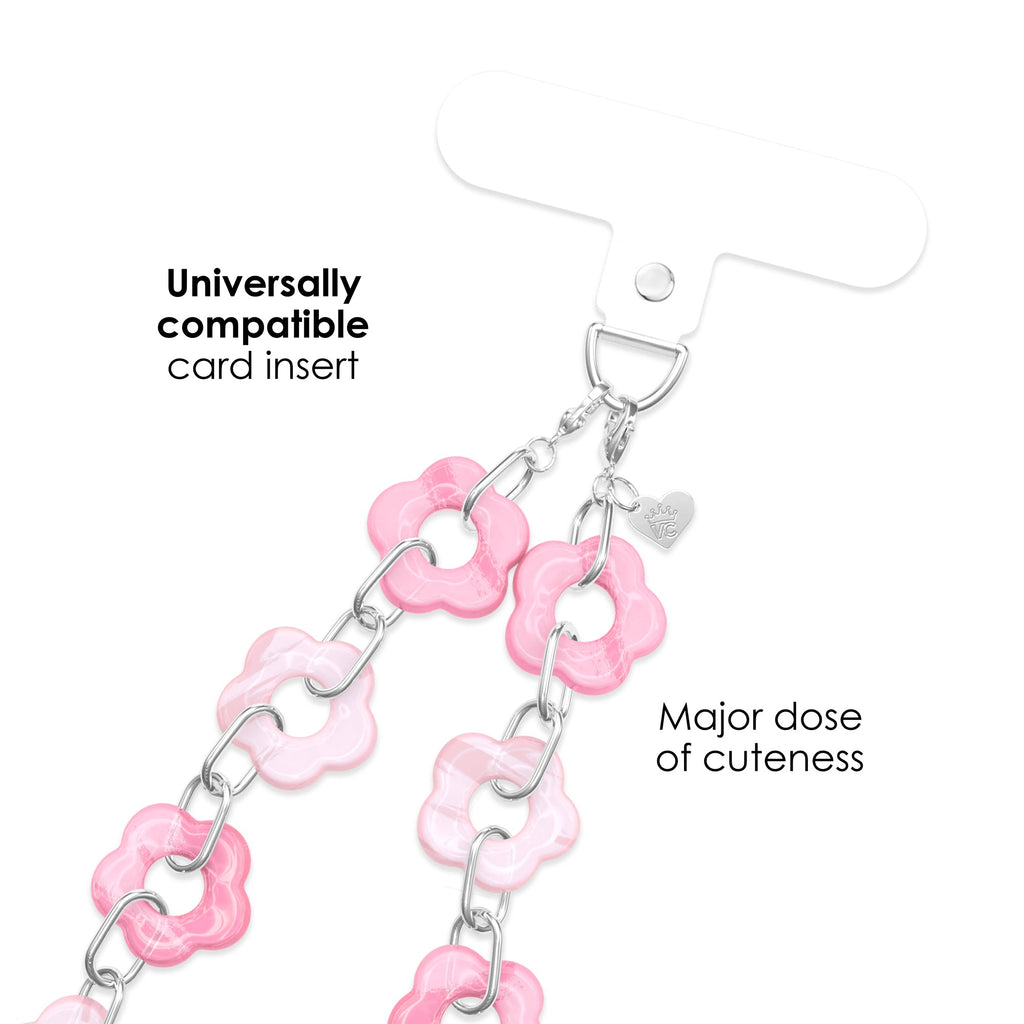 Pink Blossom Chain Phone Charm