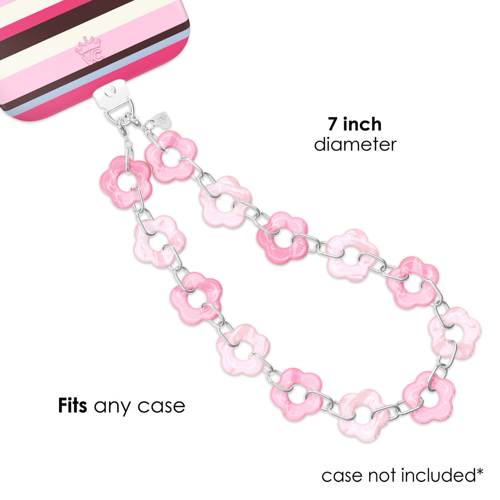 Pink Blossom Chain Phone Charm