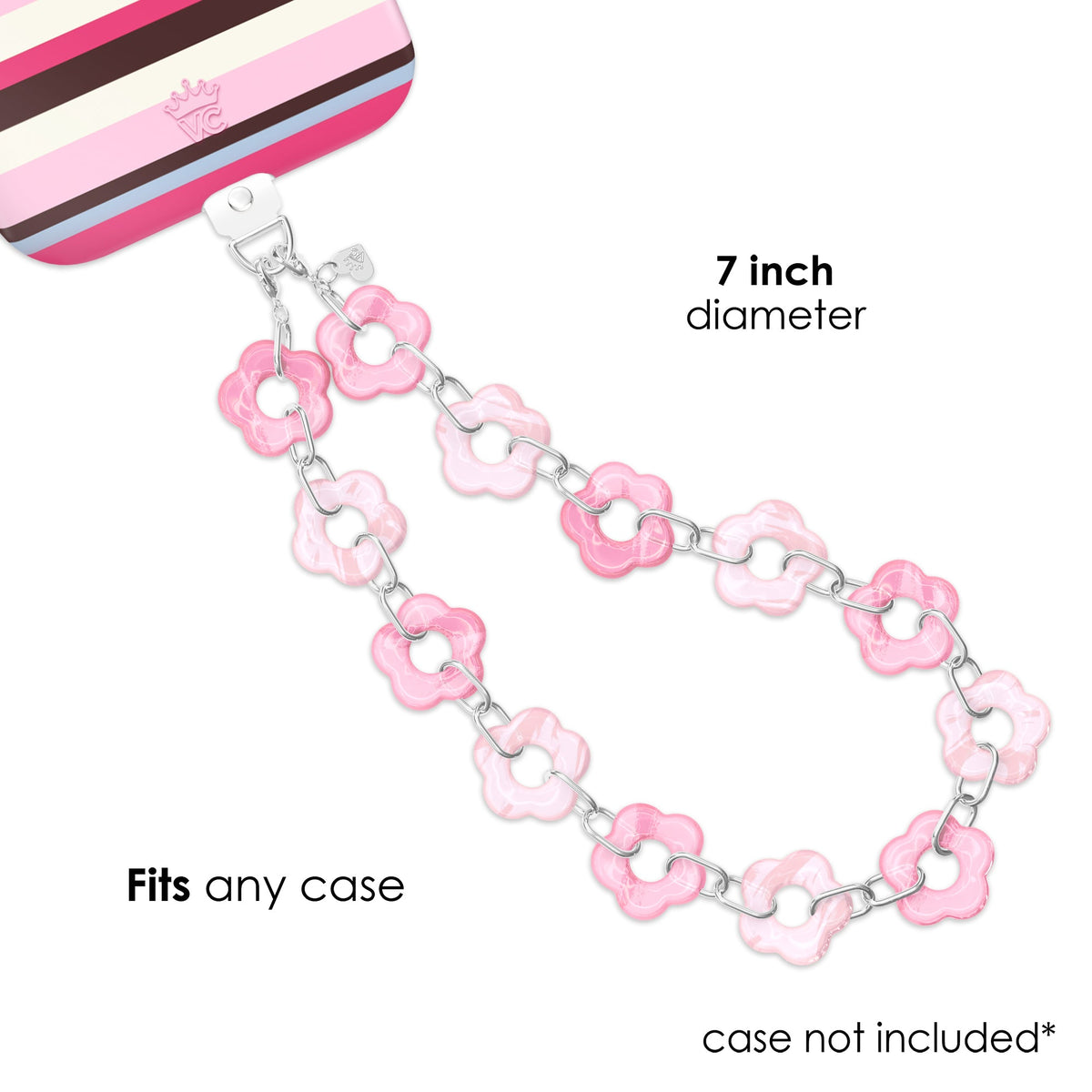 Pink Blossom Chain Phone Charm
