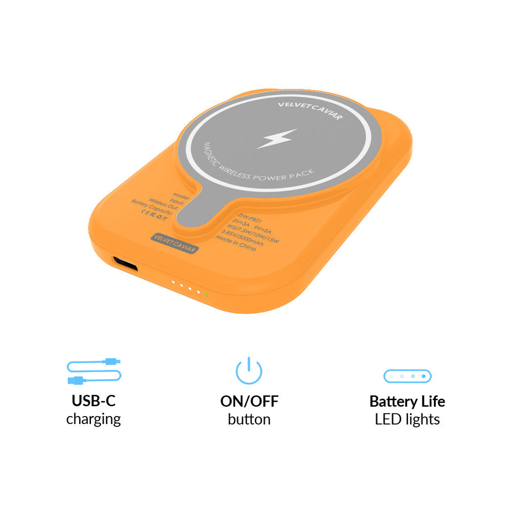 Orange Portable MagSafe Charger Power Pack