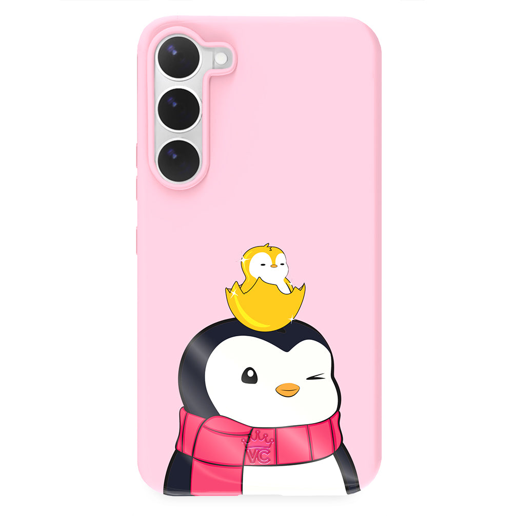 Pudgy Penguins Positive Pink Samsung Case