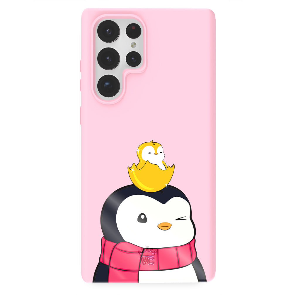 Pudgy Penguins Positive Pink Samsung Case
