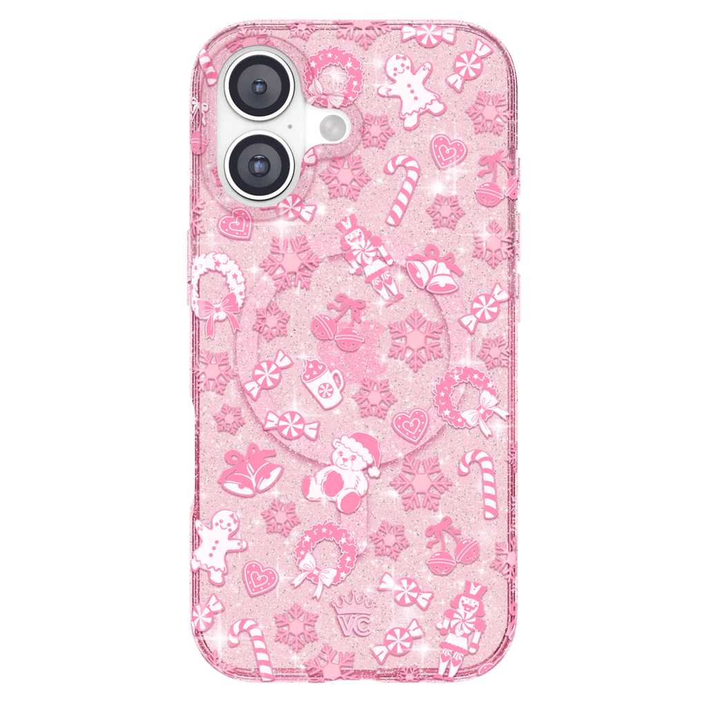 Pink Christmas Glitter iPhone Case