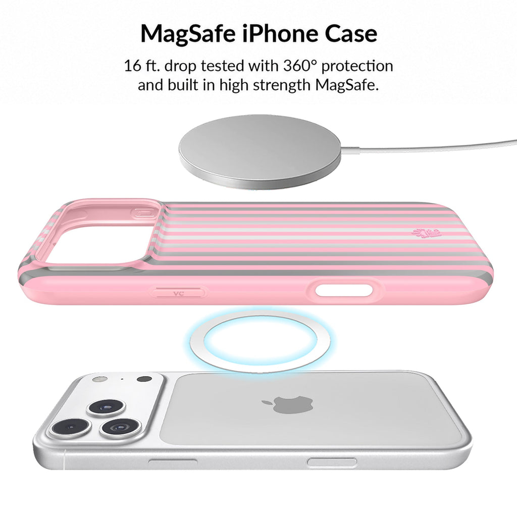 Pink Chrome Stripes iPhone Bundle Set