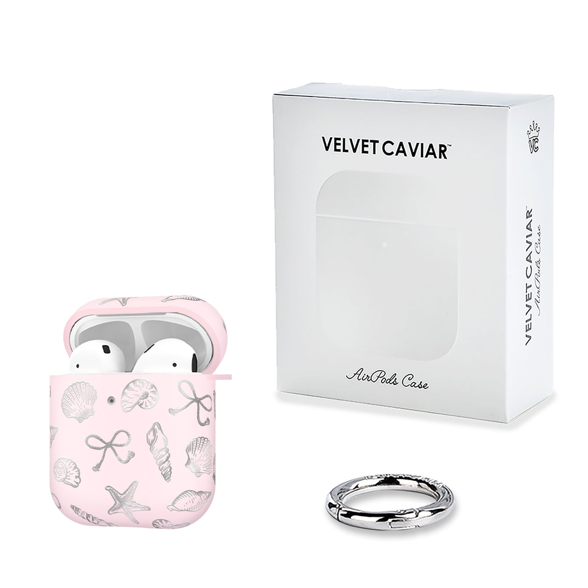 Pink Coastal Seashells AirPod Case