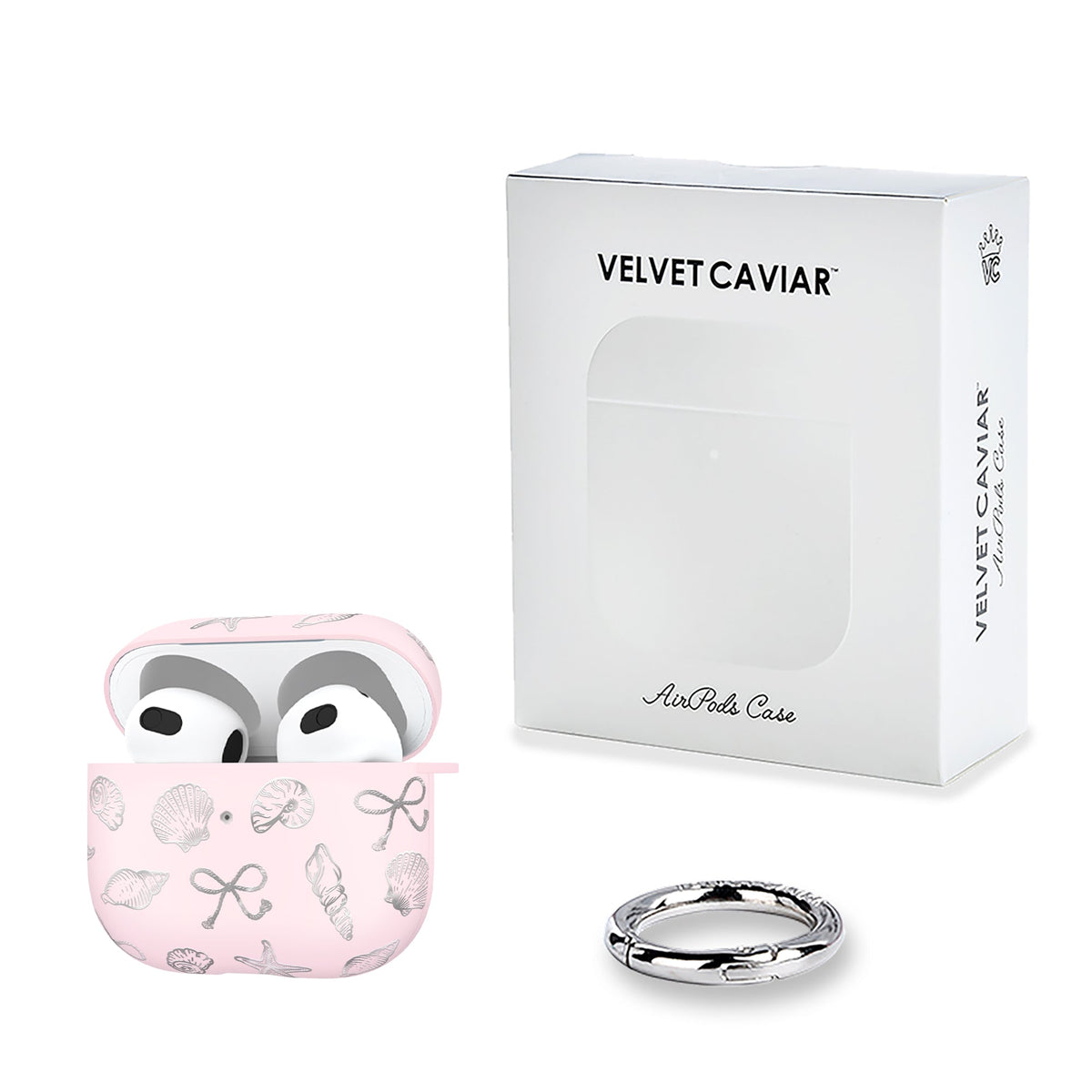 Pink Coastal Seashells AirPod Case