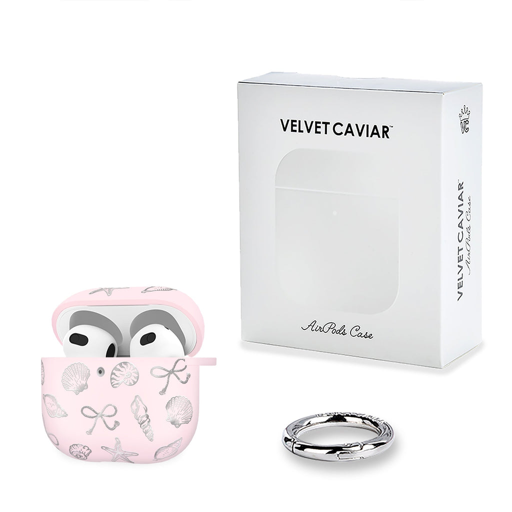 Pink Coastal Seashells AirPod Case