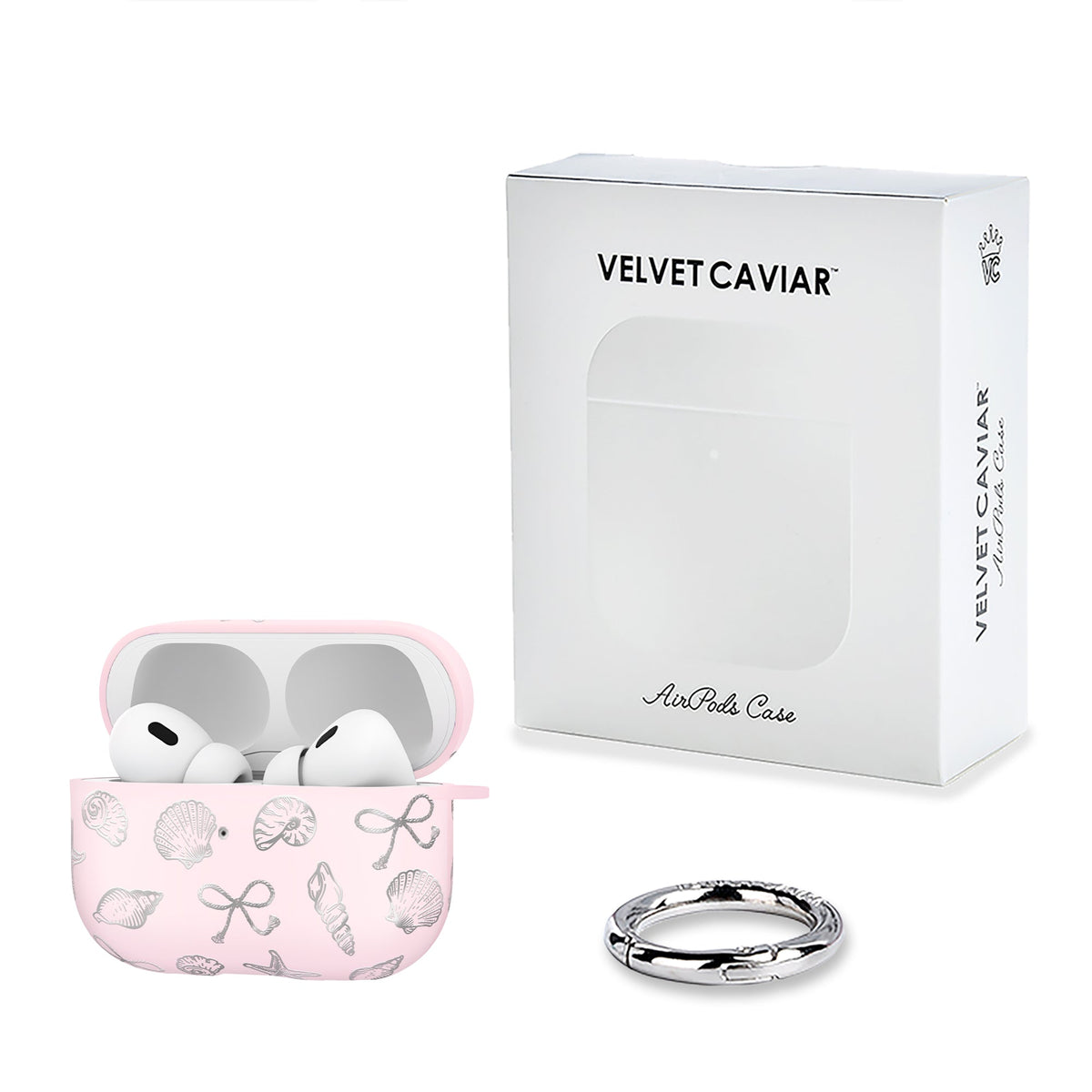 Pink Coastal Seashells AirPod Case
