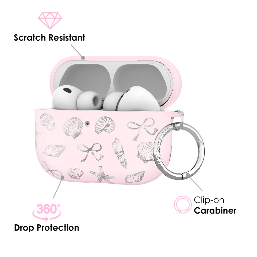 Pink Coastal Seashells AirPod Case