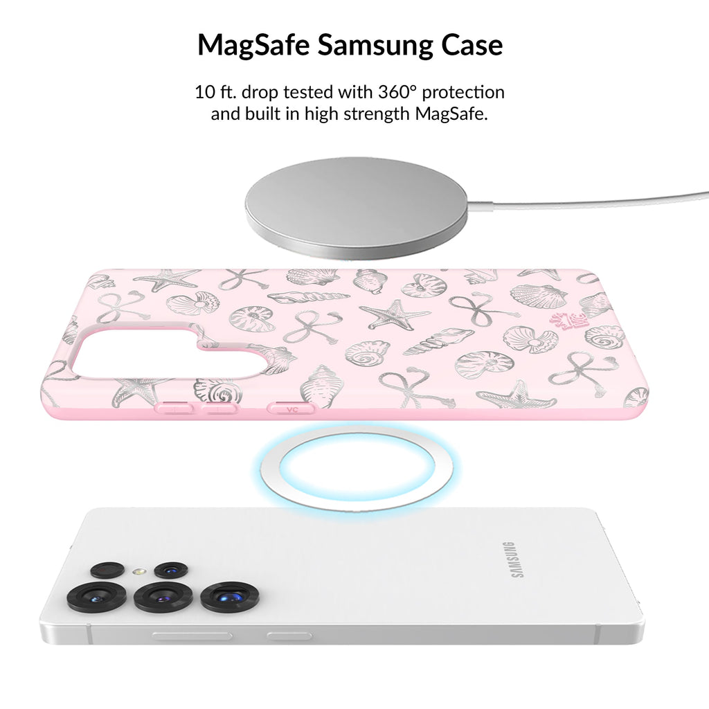 Pink Coastal Seashells Samsung Bundle Set