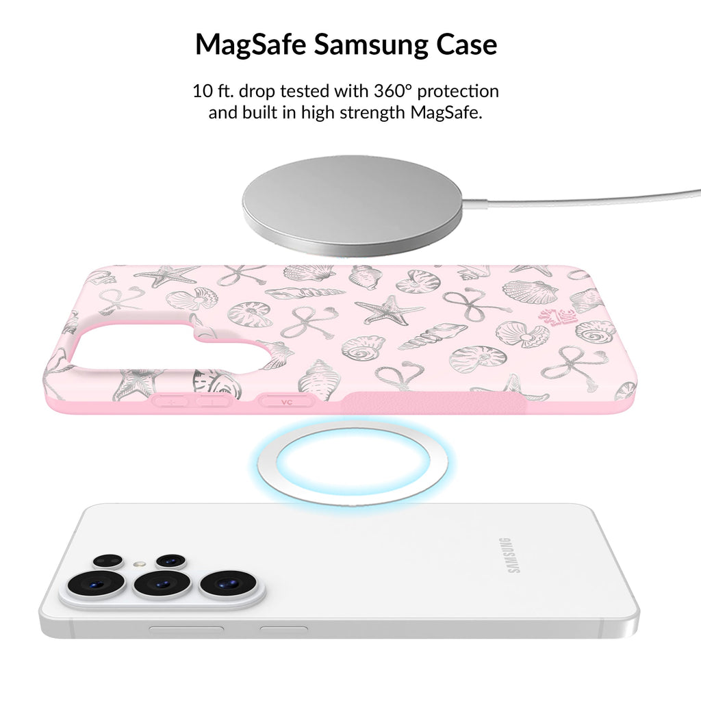 Pink Coastal Seashells Samsung Bundle Set