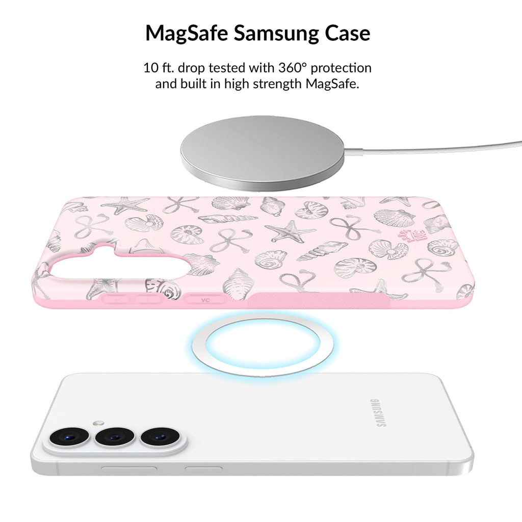 Pink Coastal Seashells Samsung Bundle Set