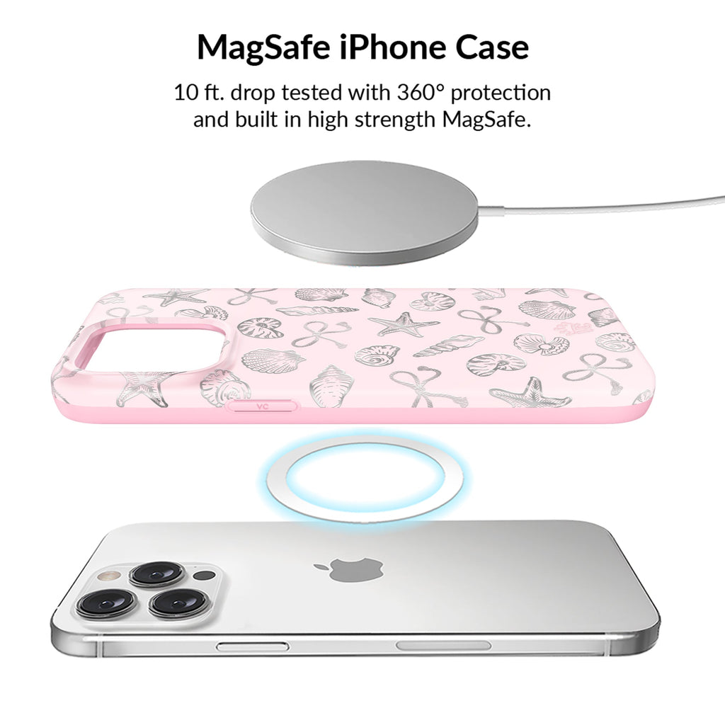 Pink Coastal Seashells iPhone Bundle Set