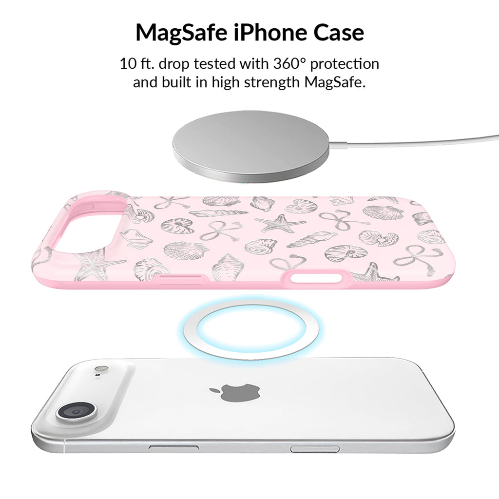Pink Coastal Seashells iPhone Bundle Set