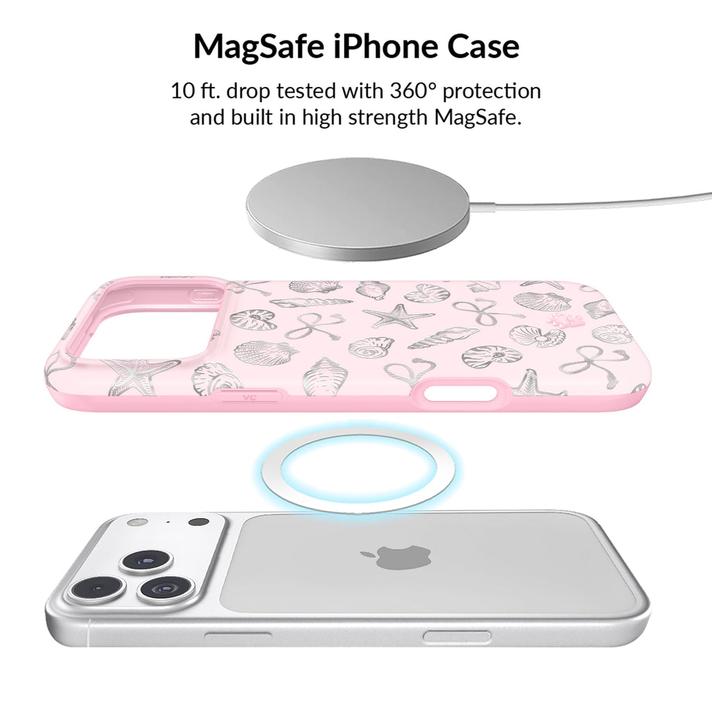 Pink Coastal Seashells iPhone Bundle Set
