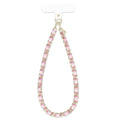 Pink Pearl Leather Chain Phone Charm