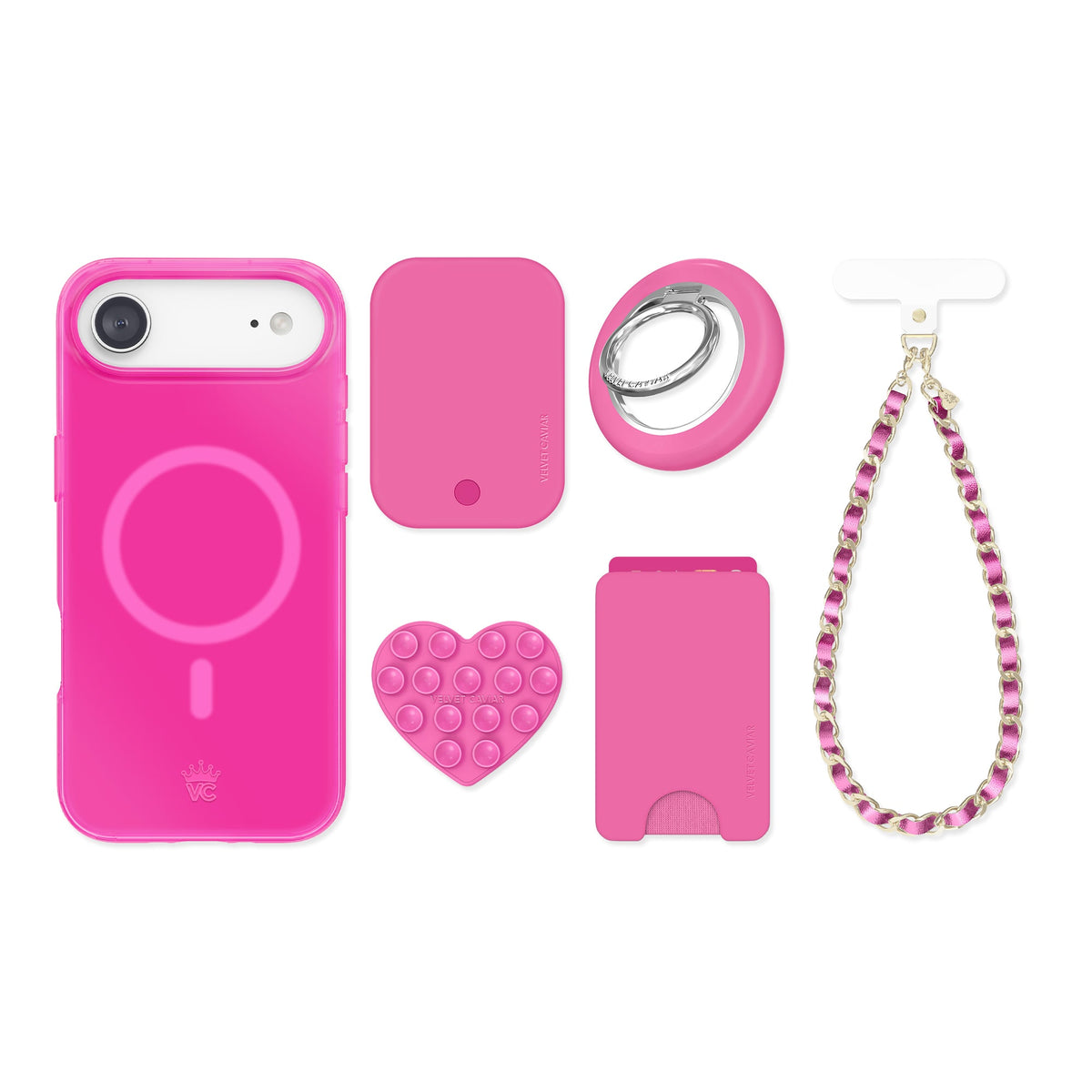 Pink Sapphire Jelly iPhone Bundle Set