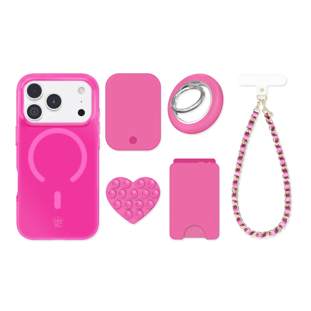 Pink Sapphire Jelly iPhone Bundle Set
