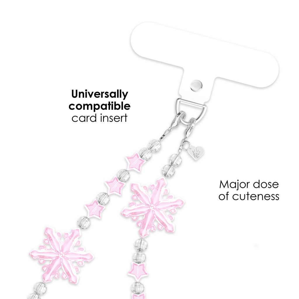 Pink Snowflake Phone Charm