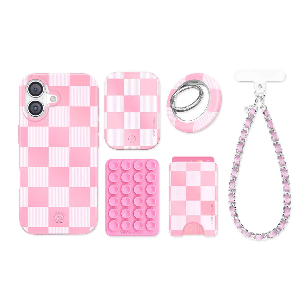 Pink Vibe Checker iPhone Bundle Set