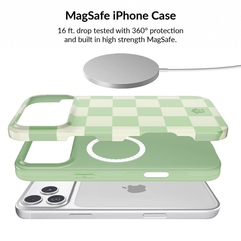Pistachio Vibe Checkered iPhone Bundle Set