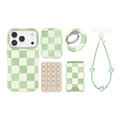 Pistachio Vibe Checkered iPhone Bundle Set