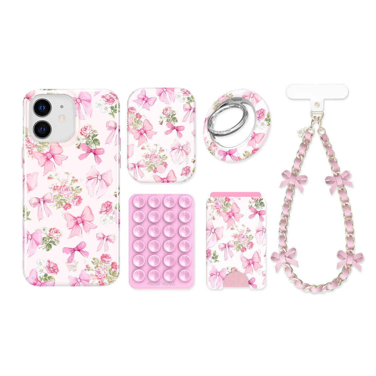 Posie Pink Bows iPhone Bundle Set