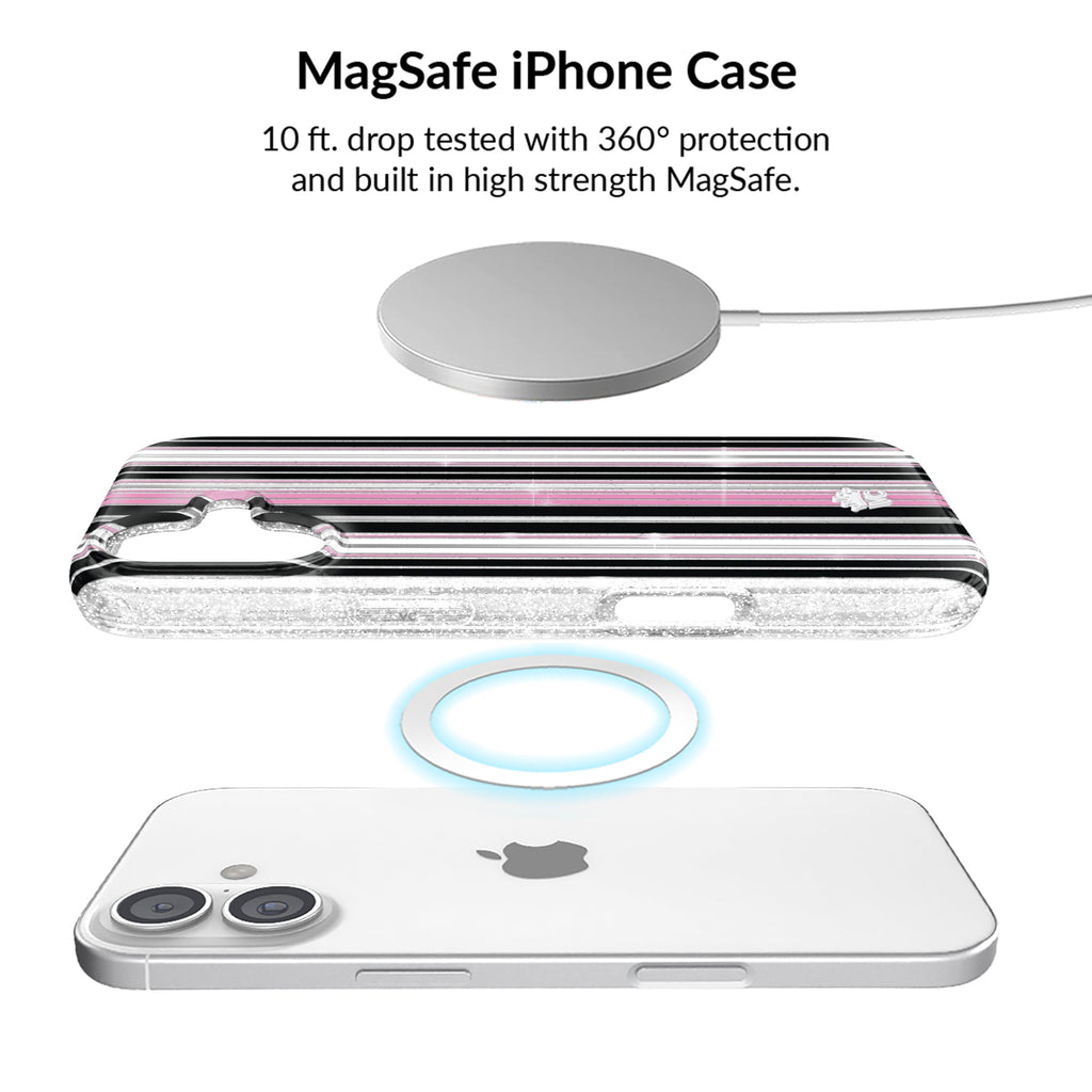 Pretty Punk Stripes Glitter iPhone Bundle Set