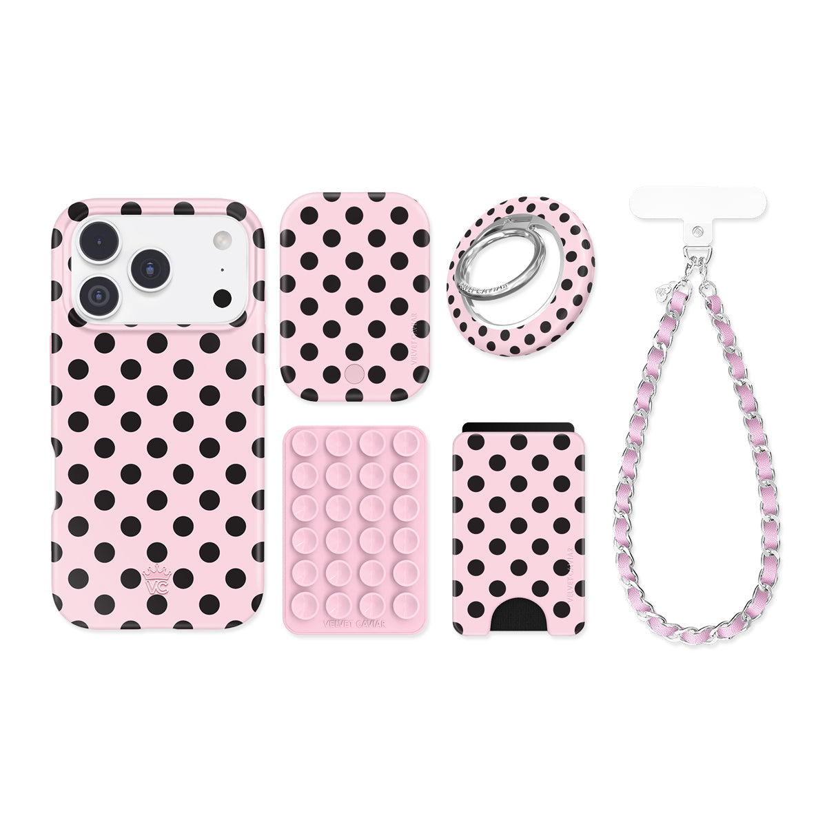 Princess Pink Polka Dot iPhone Bundle Set