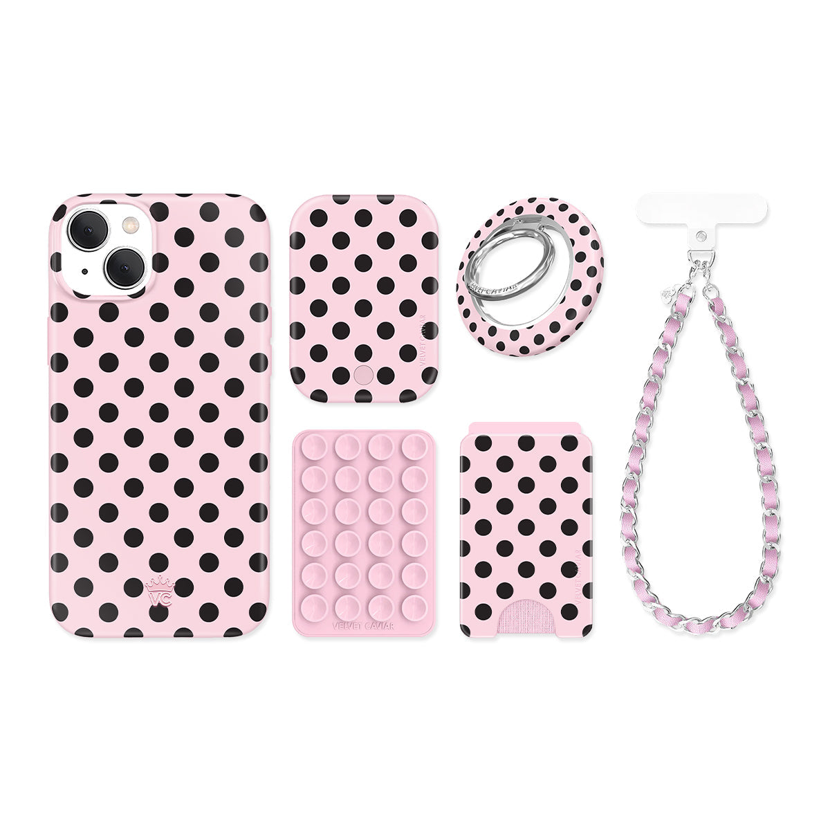 Princess Pink Polka Dot iPhone Bundle Set