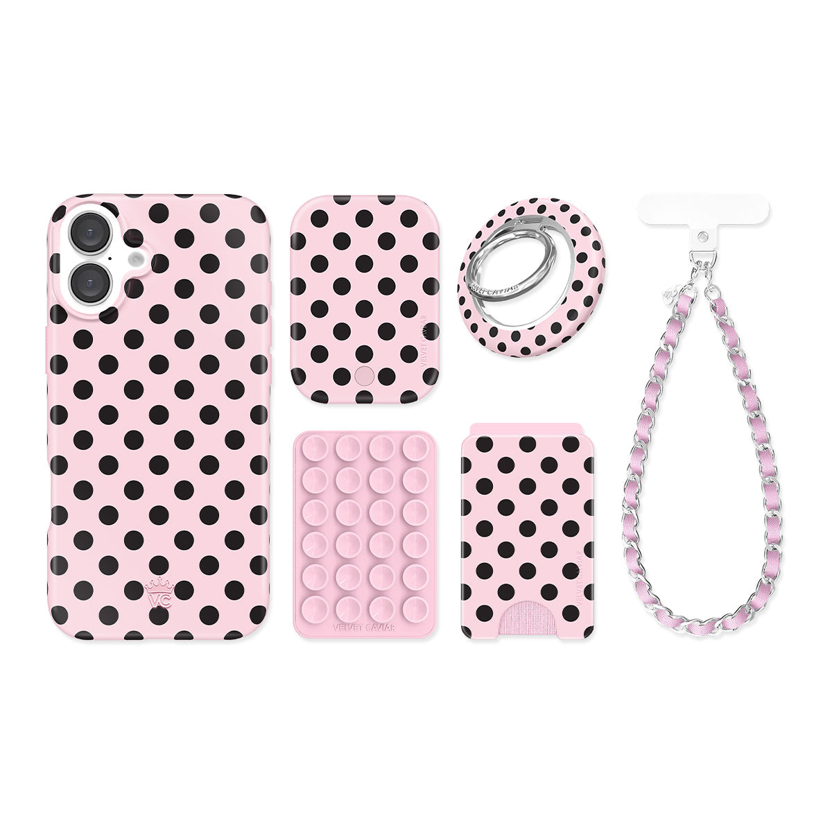 Princess Pink Polka Dot iPhone Bundle Set