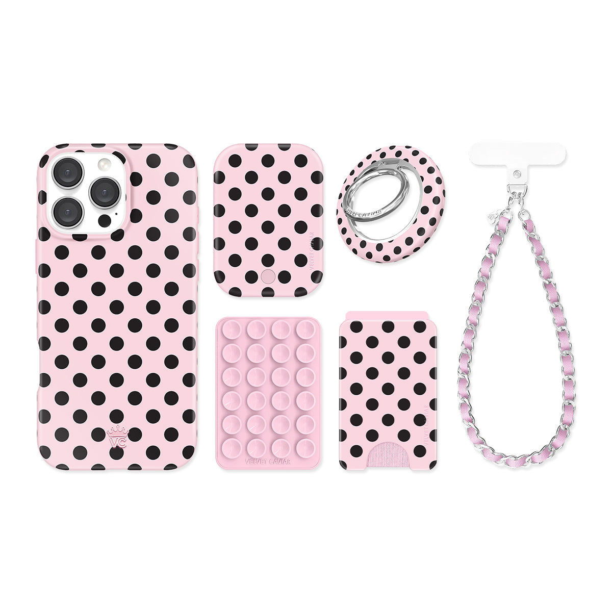 Princess Pink Polka Dot iPhone Bundle Set