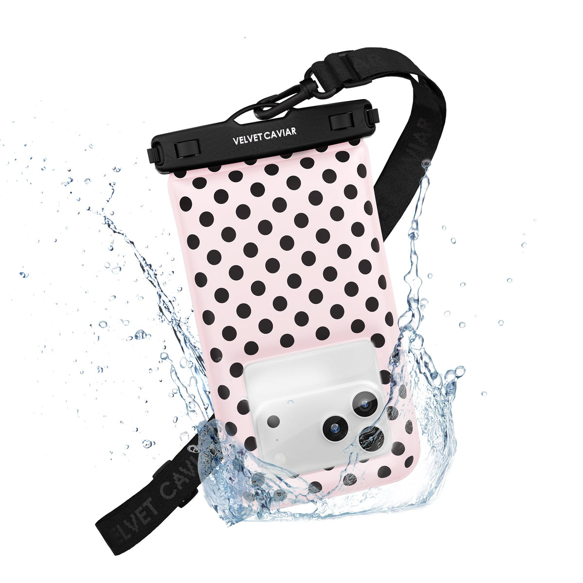 Princess Pink Polka Dot Waterproof Floating Phone Pouch