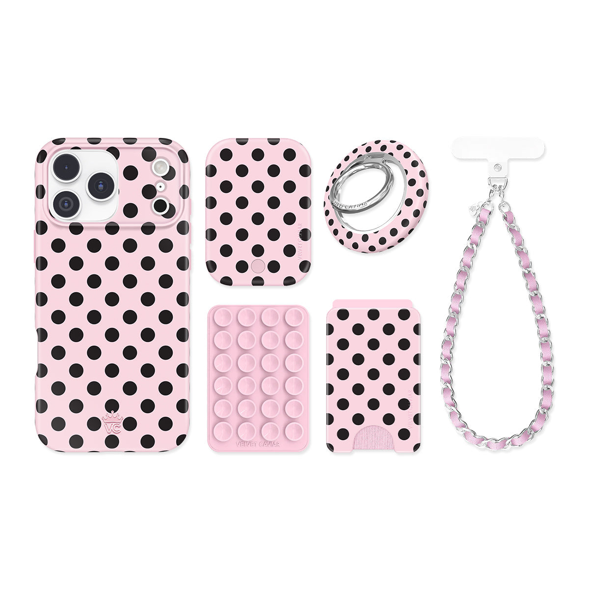 Princess Pink Polka Dot iPhone Bundle Set