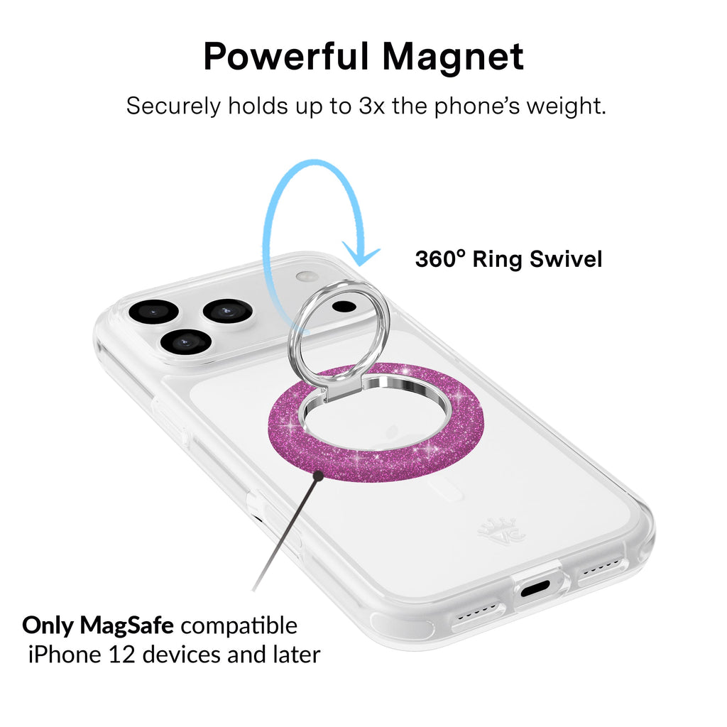 Purple Stardust Glitter MagSafe Grip Ring