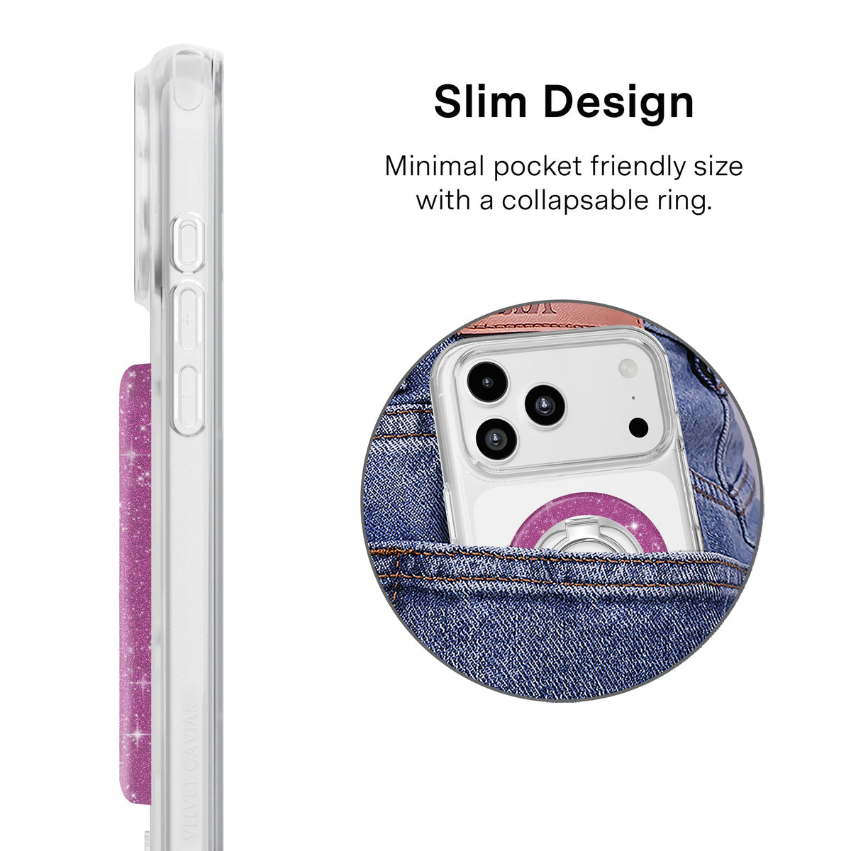 Purple Stardust Glitter MagSafe Grip Ring