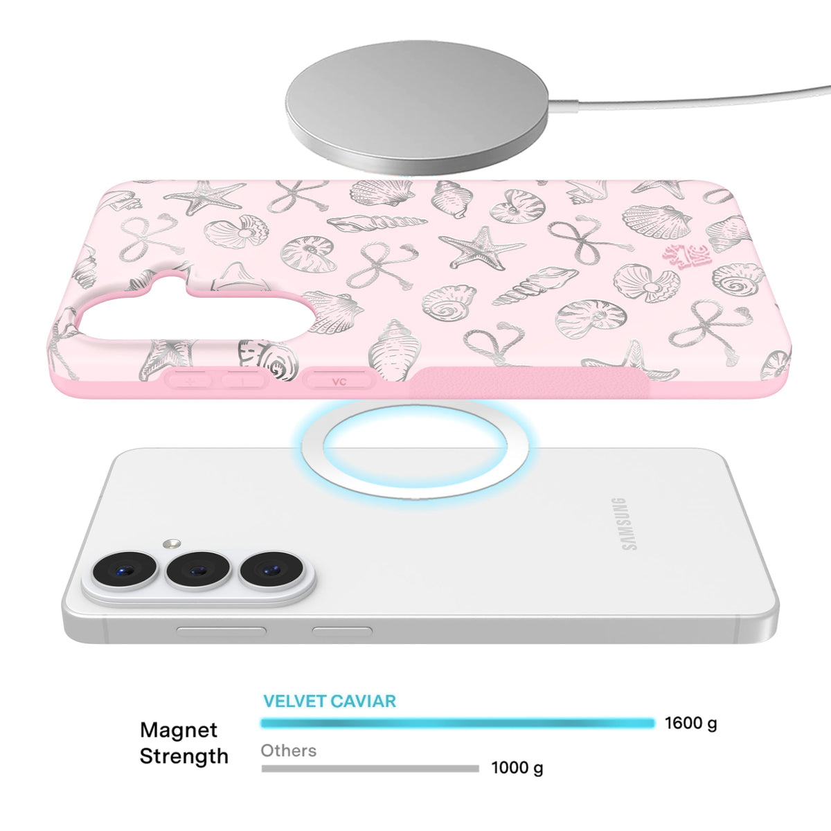 Pink Coastal Seashells Samsung Case