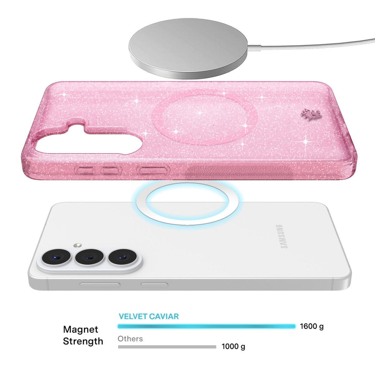Pink Stardust Glitter Samsung Case