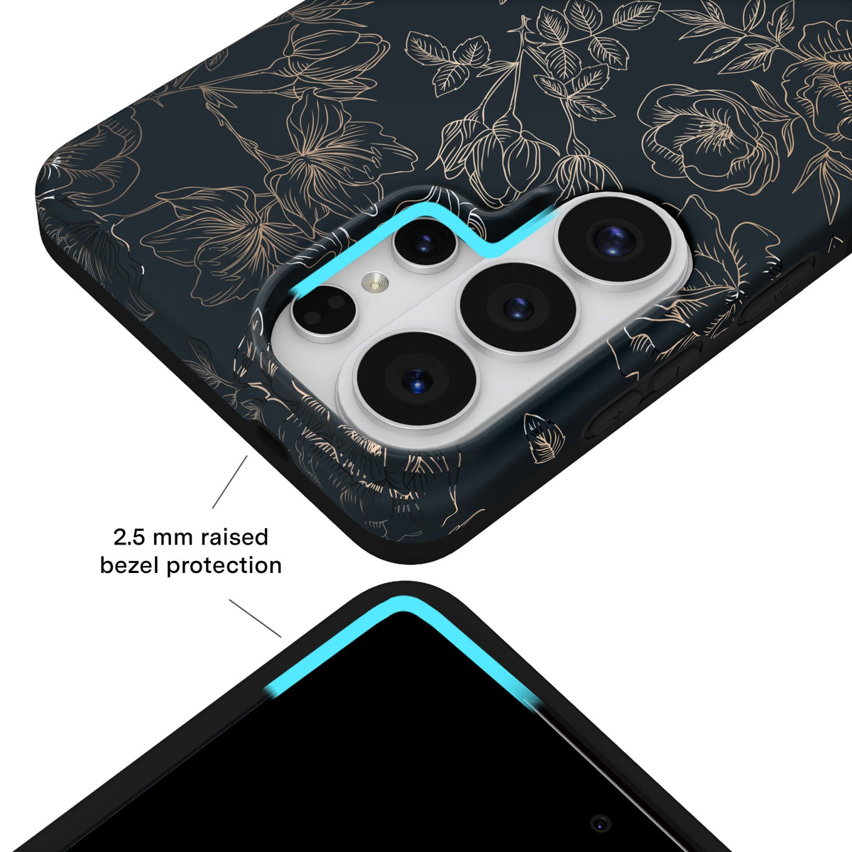 Floral Rose Gold Chrome Samsung Galaxy Case