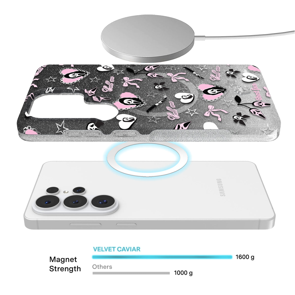 Ghost Face Goth Glitter Samsung Case