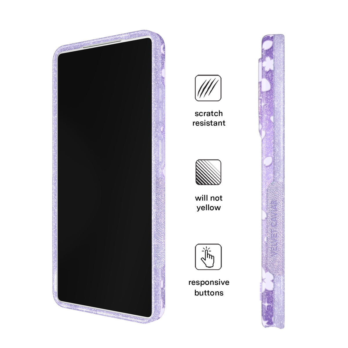 Lavender Cherry Blossom Glitter Samsung Case