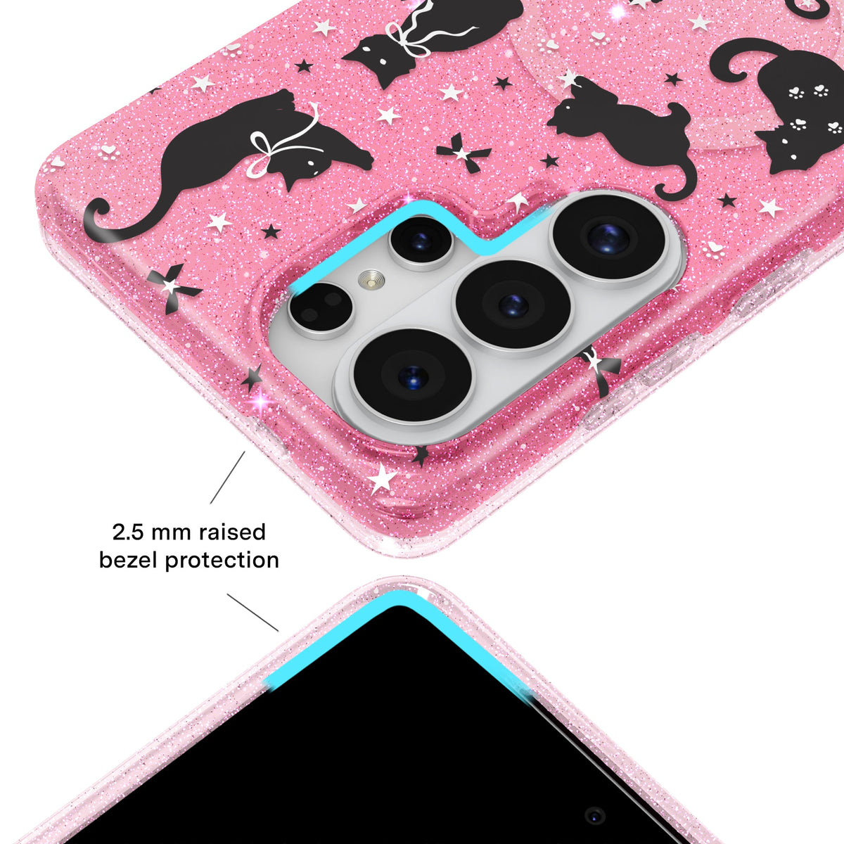 Lucky Kittens Glitter Samsung Case